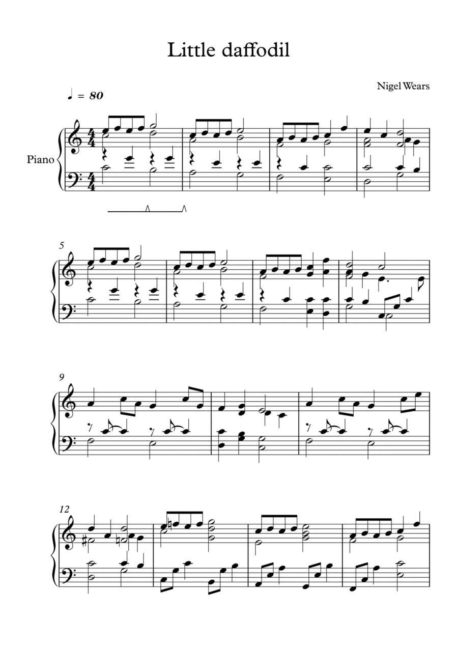 Little Daffodil Piano Method scores gallery preview page 1