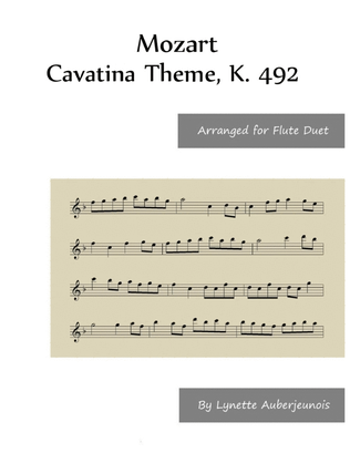 Book cover for Cavatina Theme, K. 492 - Flute Duet