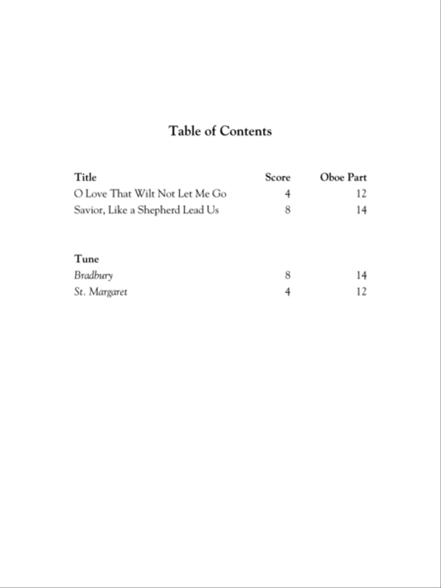 O Love That Wilt Not Let Me Go: Two Hymns for Oboe or C Instrument and Piano Piano Accompaniment scores gallery preview page 2