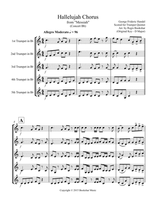 Book cover for Hallelujah (from "Messiah") (Bb) (Trumpet Quintet)