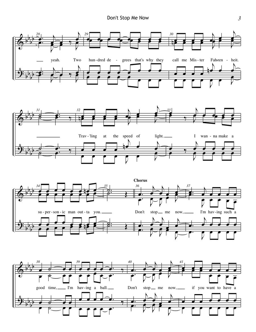 Don't Stop Me Now Don't Stop Me Now A Cappella scores gallery preview page 3