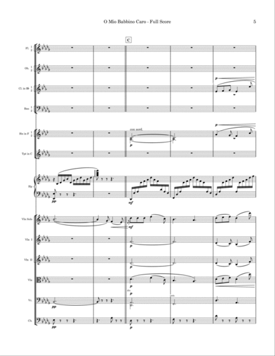 O Mio Babbino Caro O Mio Babbino Caro Full Orchestra scores gallery preview page 5