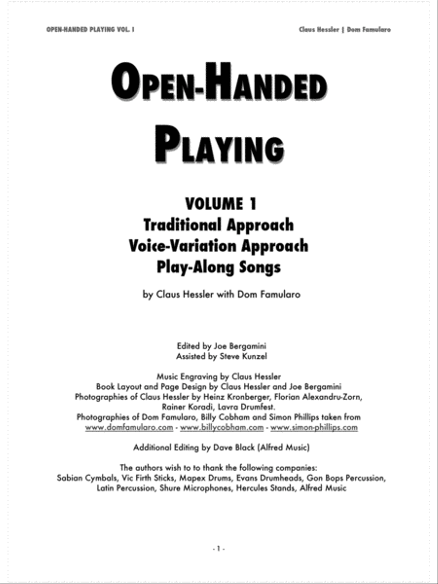 Open-Handed Playing, Volume 1 Drum Set scores gallery preview page 2