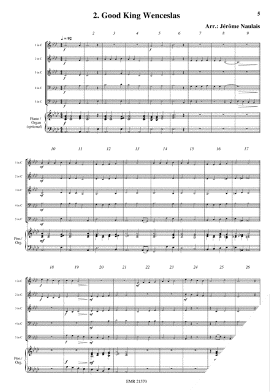 18 Christmas Songs Brass Quintet scores gallery preview page 4