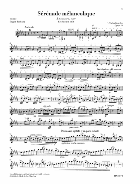 Sérénade Mélancolique, Op. 26