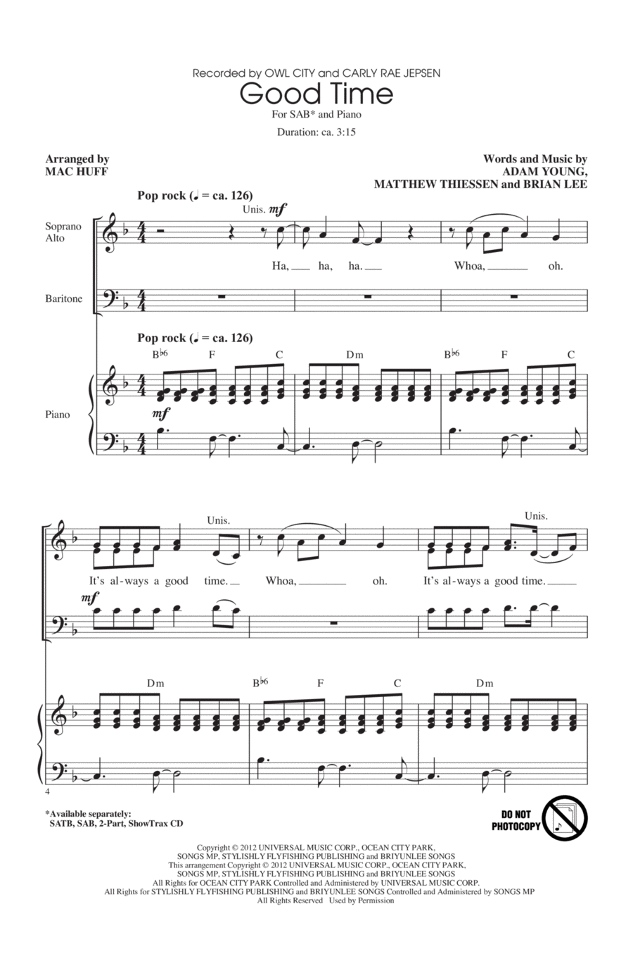 Good Time 3-Part scores gallery preview page 1