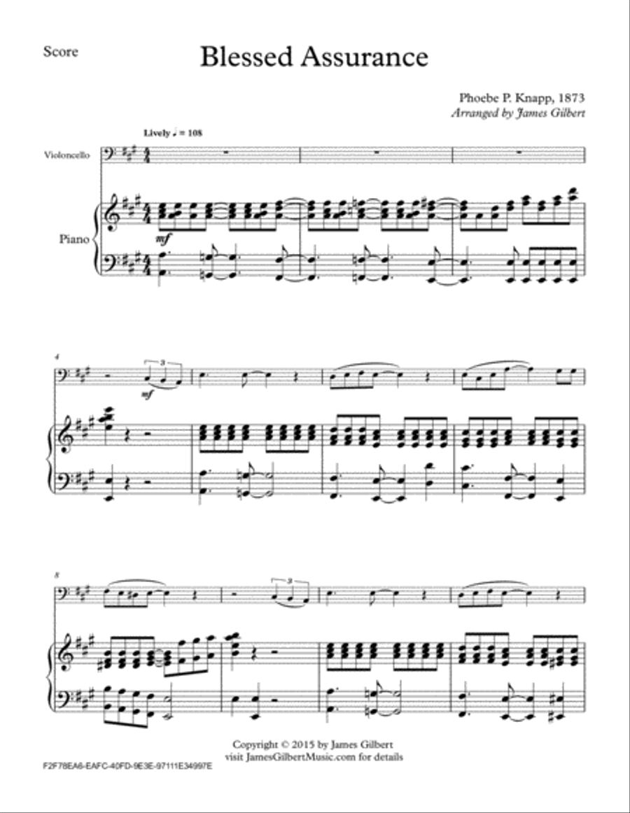 Blessed Assurance Piano scores gallery preview page 1
