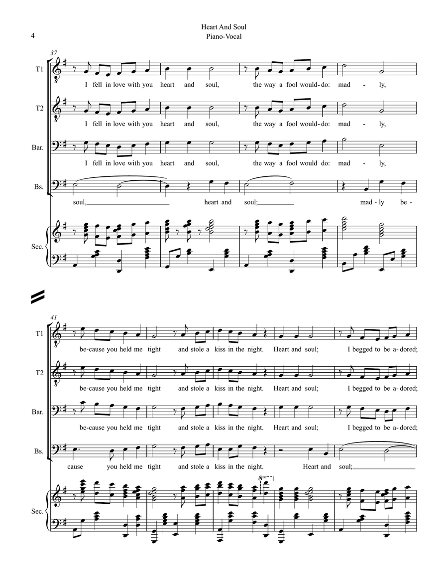 Heart And Soul Heart And Soul TTBB scores gallery preview page 4