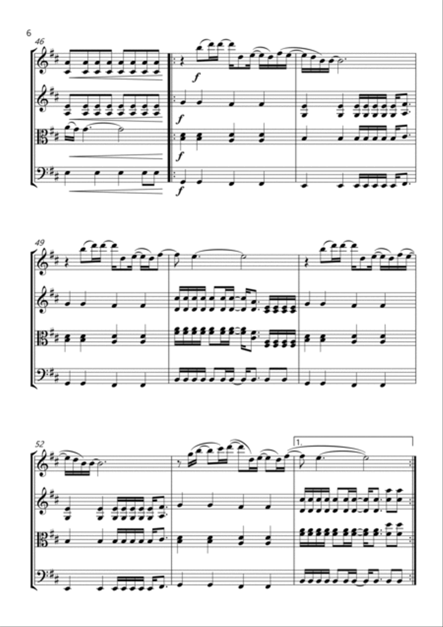 Tiny Dancer String Quartet scores gallery preview page 6