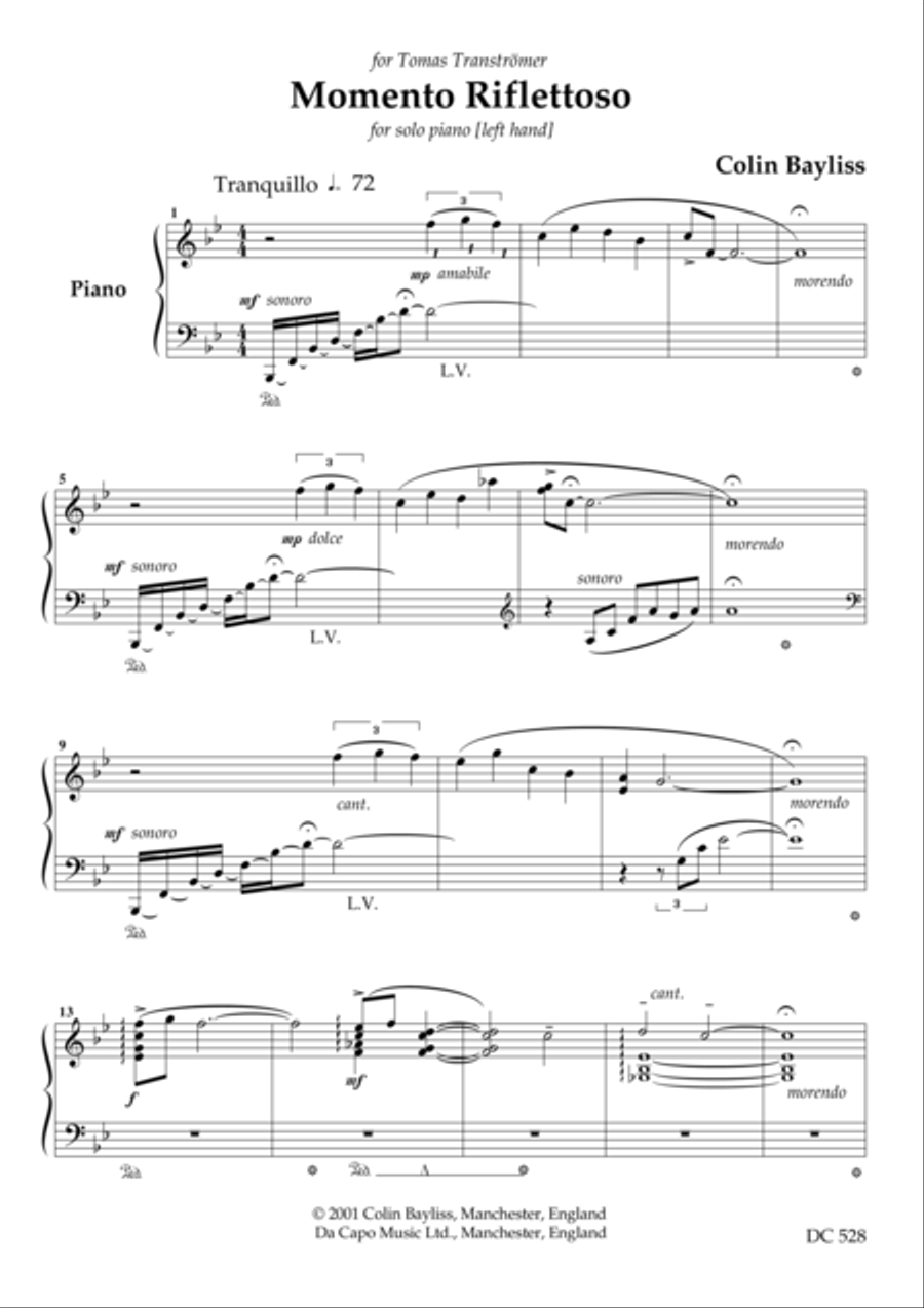 Momento Riflettoso Piano Solo scores gallery preview page 1