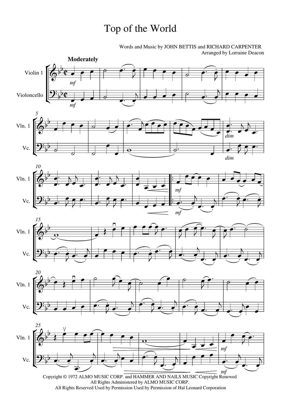 Top Of The World Top Of The World String Duet scores gallery preview page 4
