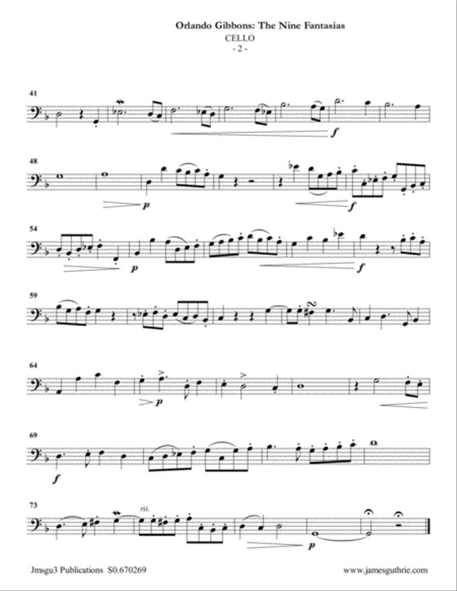 Gibbons: The Nine Fantasias for Violin, Flute & Cello Flute scores gallery preview page 2