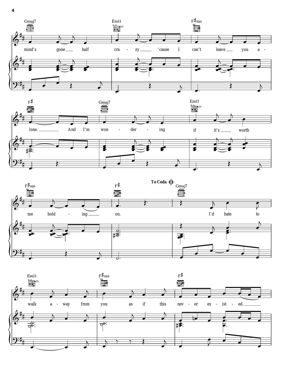 Halfcrazy Halfcrazy Piano, Vocal, Guitar scores gallery preview page 4