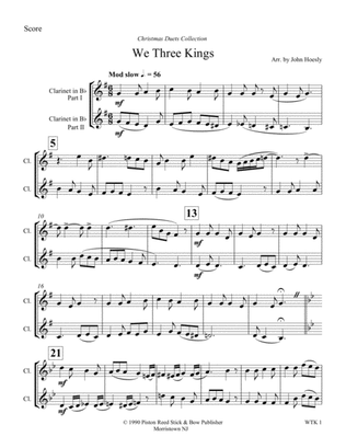 Book cover for We Three Kings- duet clarinet and clarinet