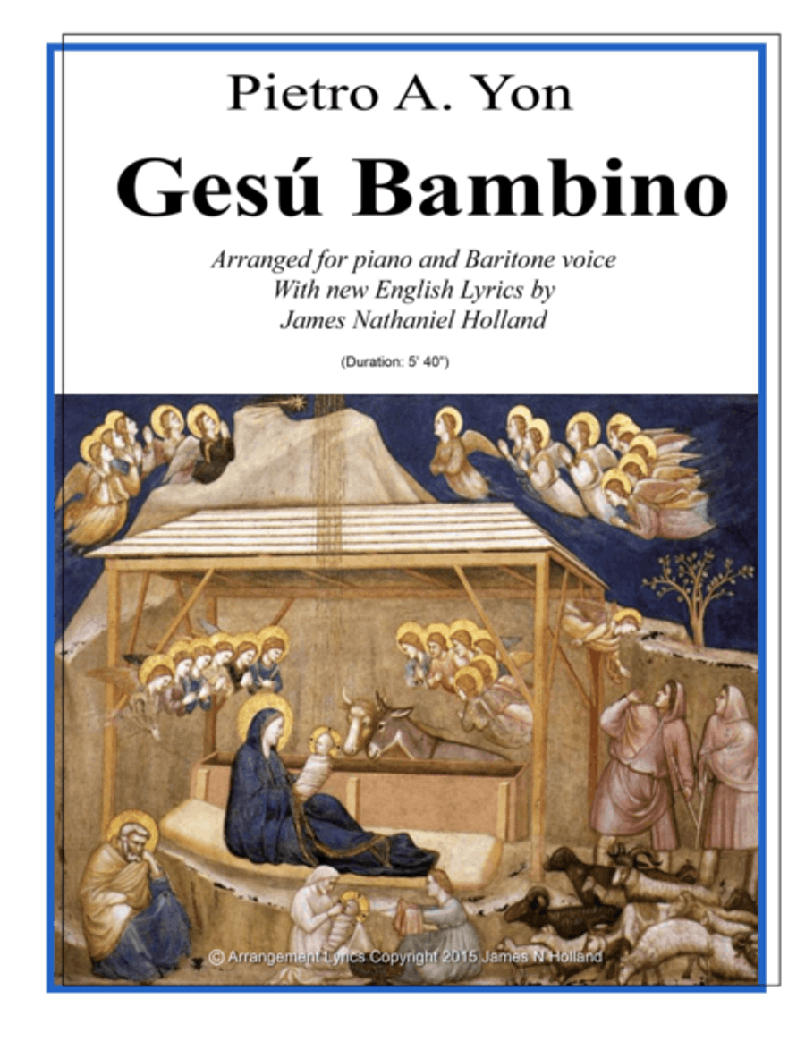 Gesu Bambino for Baritone Voice and Piano with New English Lyrics Baritone Voice scores gallery preview page 1