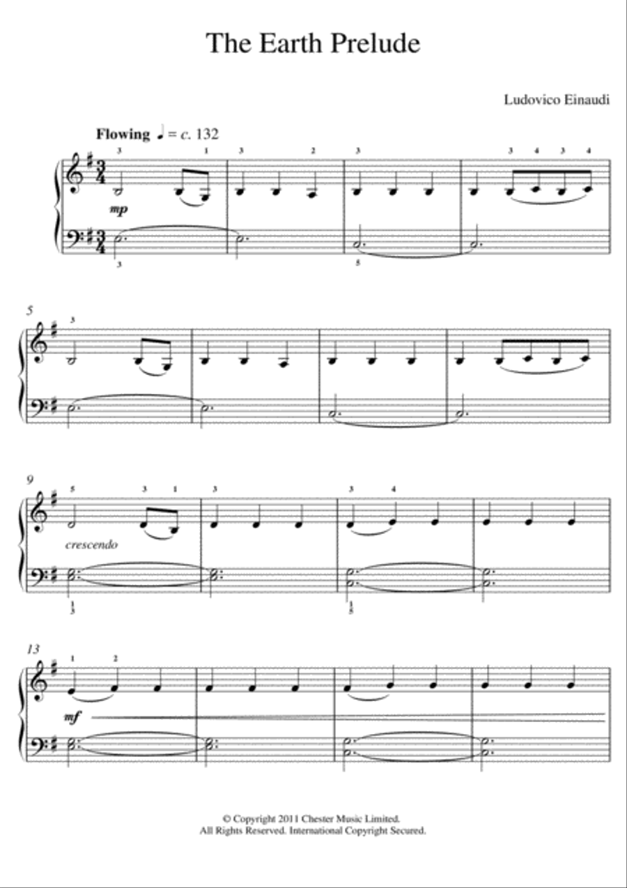 The Earth Prelude The Earth Prelude Piano scores gallery preview page 1