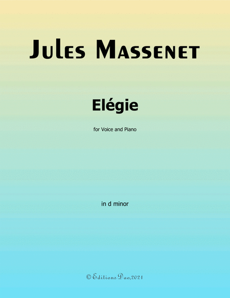 Elégie, by Massenet, in d minor