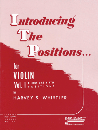 Book cover for Introducing The Positions, Volume 1 - Violin