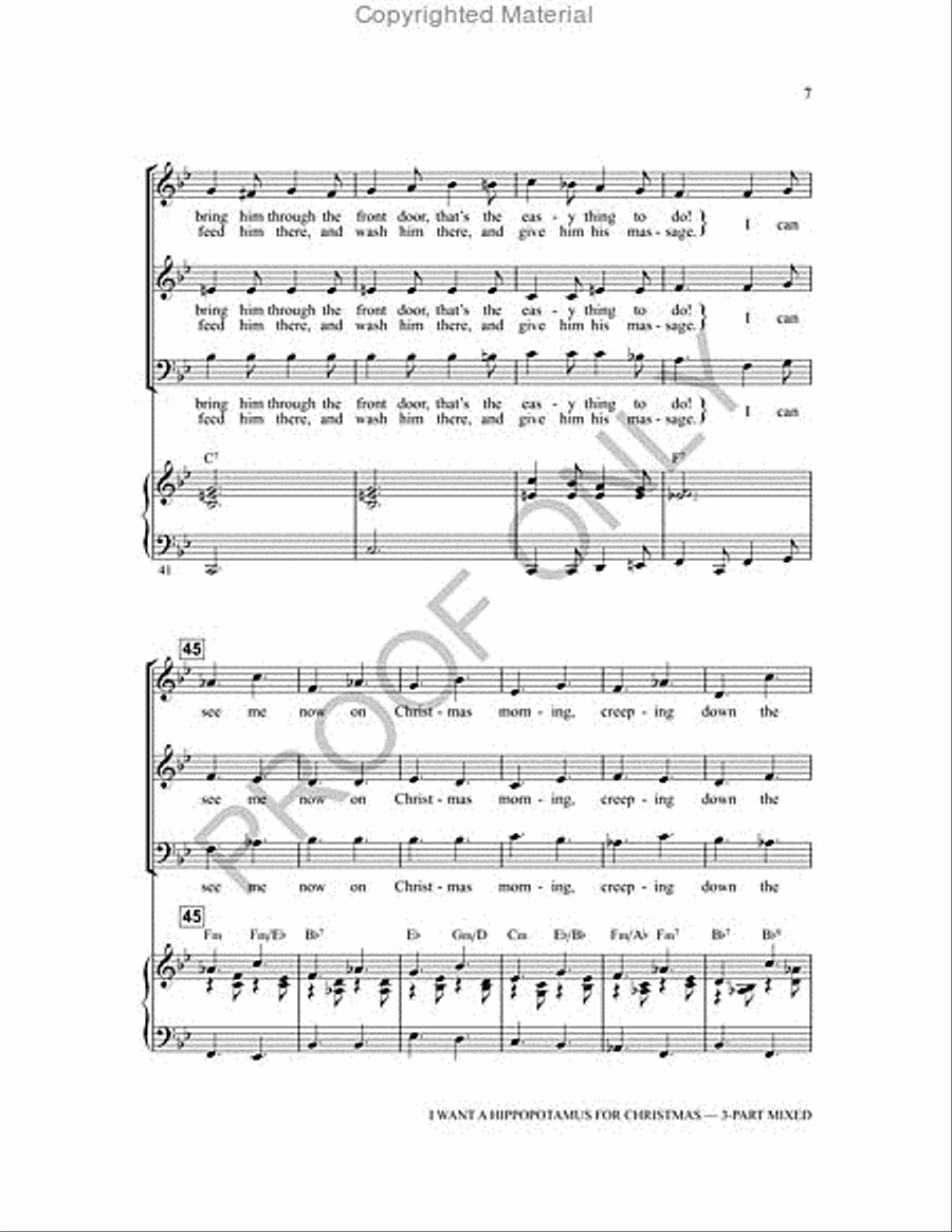 I Want a Hippopotamus for Christmas 3-Part scores gallery preview page 7