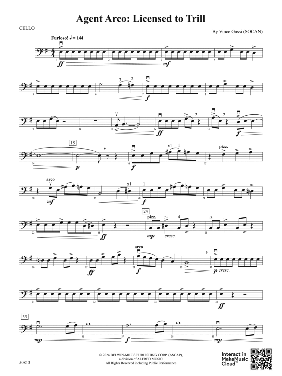 Agent Arco: Licensed to Trill: Cello String Orchestra scores gallery preview page 1