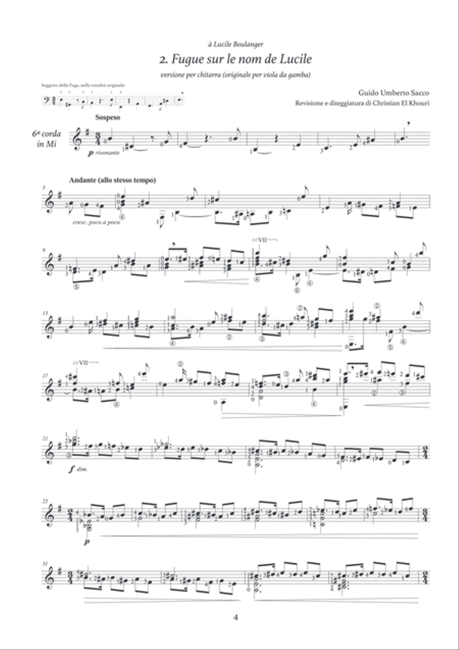 Quatre pièces de la Suite Nocturne Classical Guitar scores gallery preview page 6