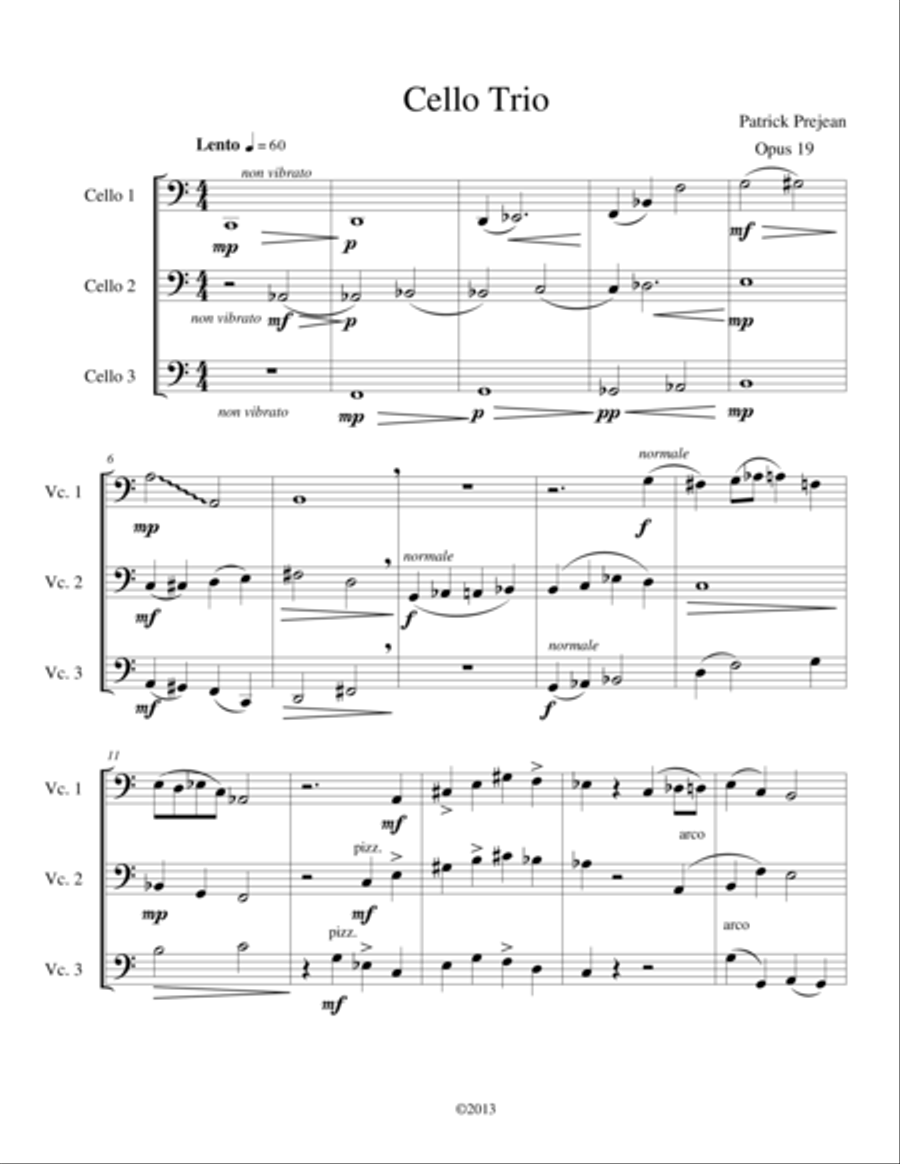 Cello Trio Cello scores gallery preview page 1