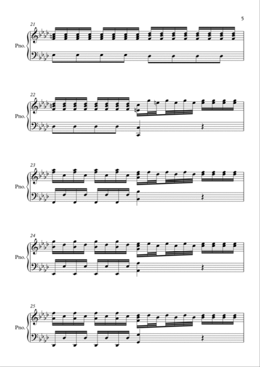 Winter (First Movement) from The Four Seasons by Vivaldi Piano Piano Solo scores gallery preview page 5