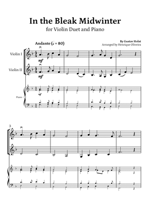 In the Bleak Midwinter (Violin Duet and Piano) - Beginner Level