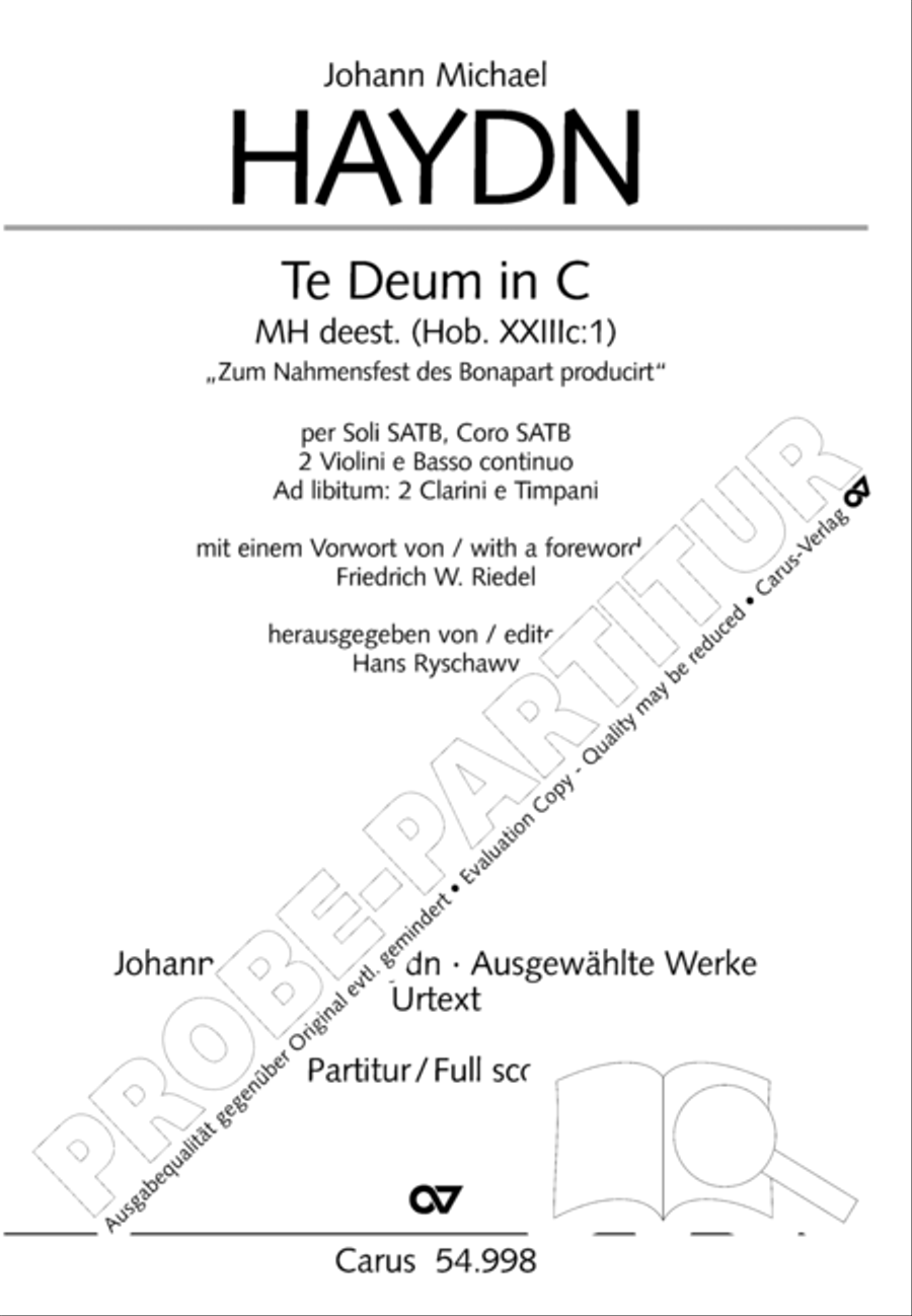 Te Deum in C 4-Part scores gallery preview page 2
