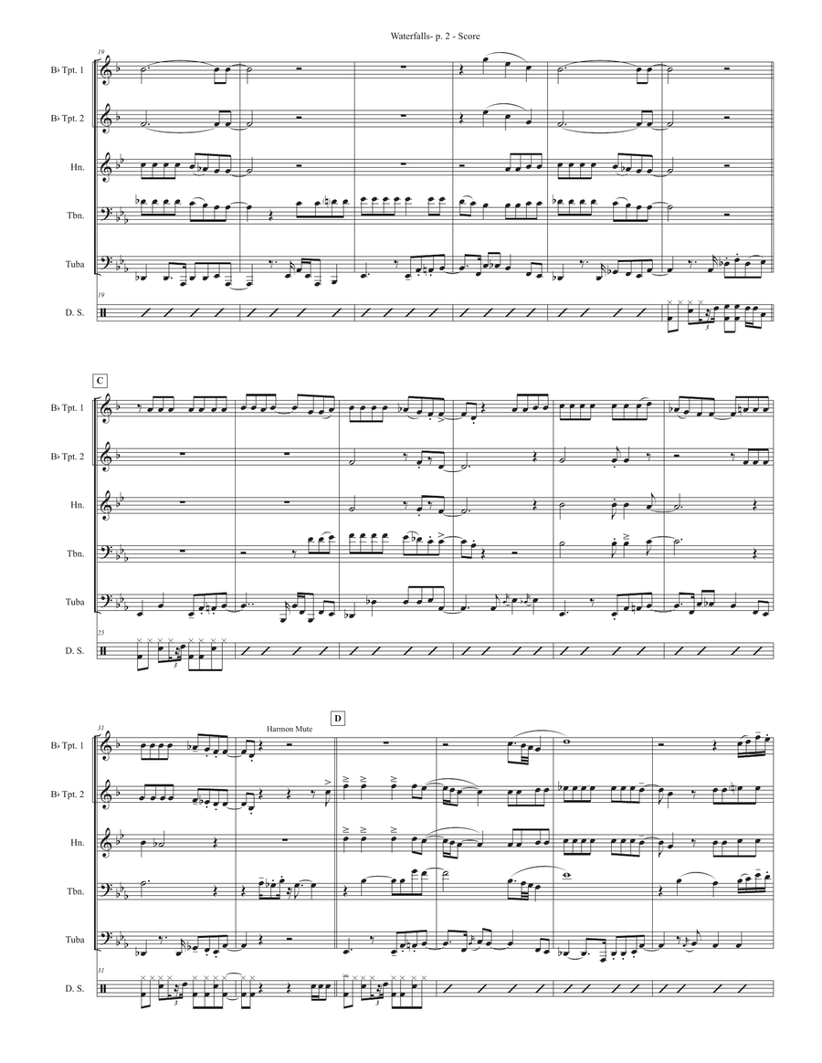 Waterfalls Waterfalls Brass Ensemble scores gallery preview page 2