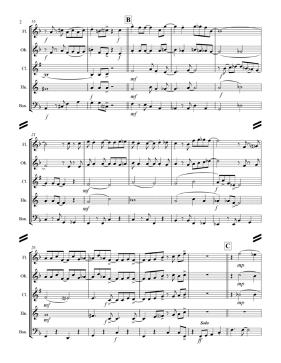 Come Fly With Me Woodwind Quintet scores gallery preview page 3