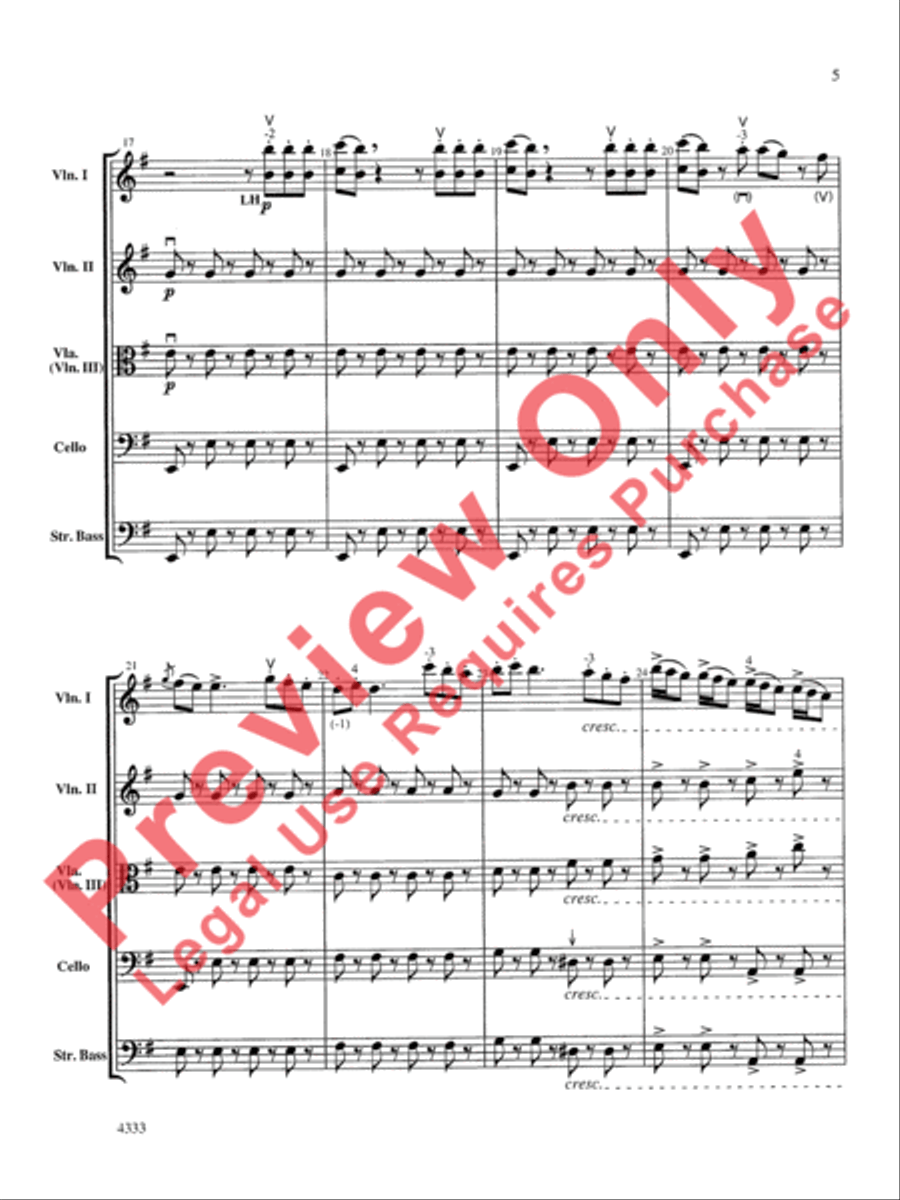 Overture from the Barber of Seville String Orchestra scores gallery preview page 6
