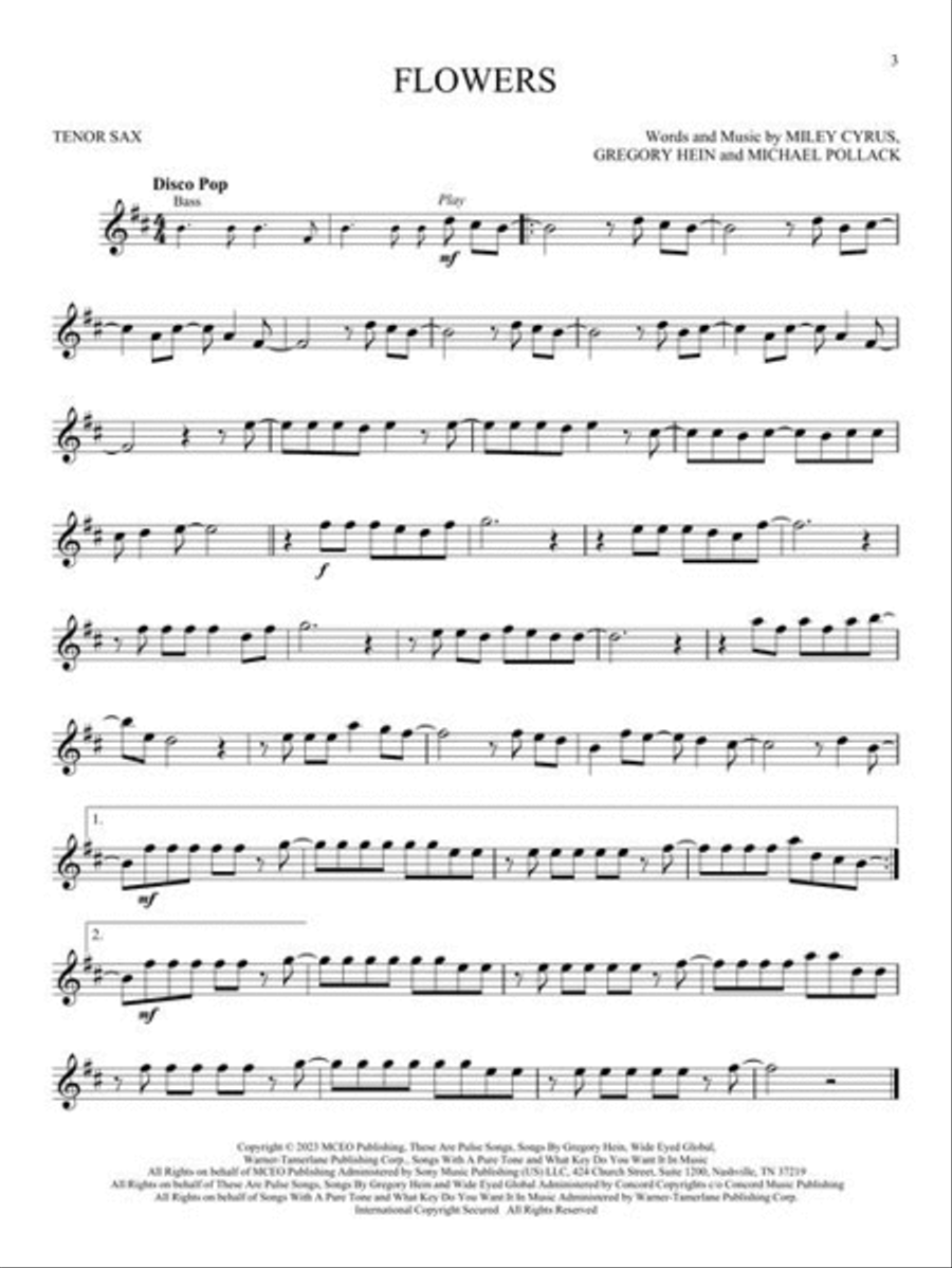 11 Top Hits for Tenor Sax Tenor Saxophone scores gallery preview page 5