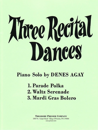 Book cover for Three Recital Dances