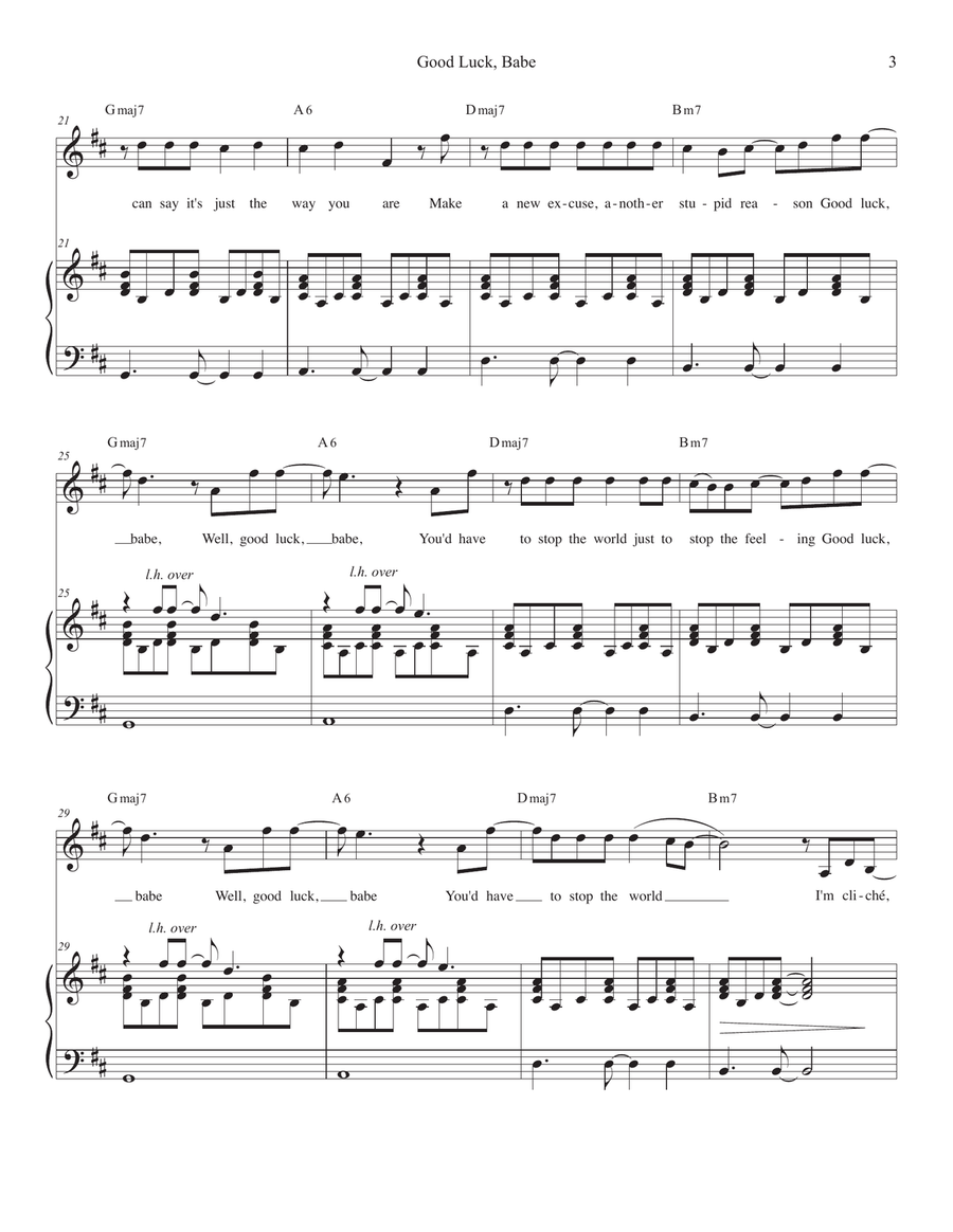 Good Luck, Babe! Piano, Vocal, Guitar scores gallery preview page 3