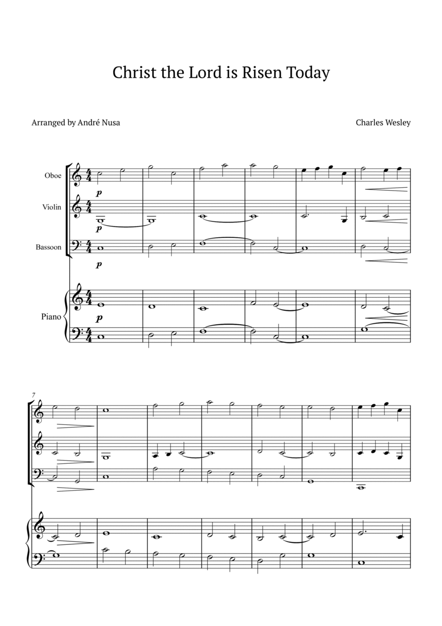 Christ the Lord is Risen Today Bassoon scores gallery preview page 1
