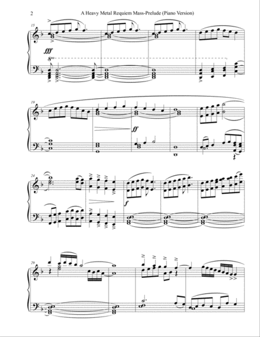 A Heavy Metal Requiem Mass-Prelude Piano Solo scores gallery preview page 2