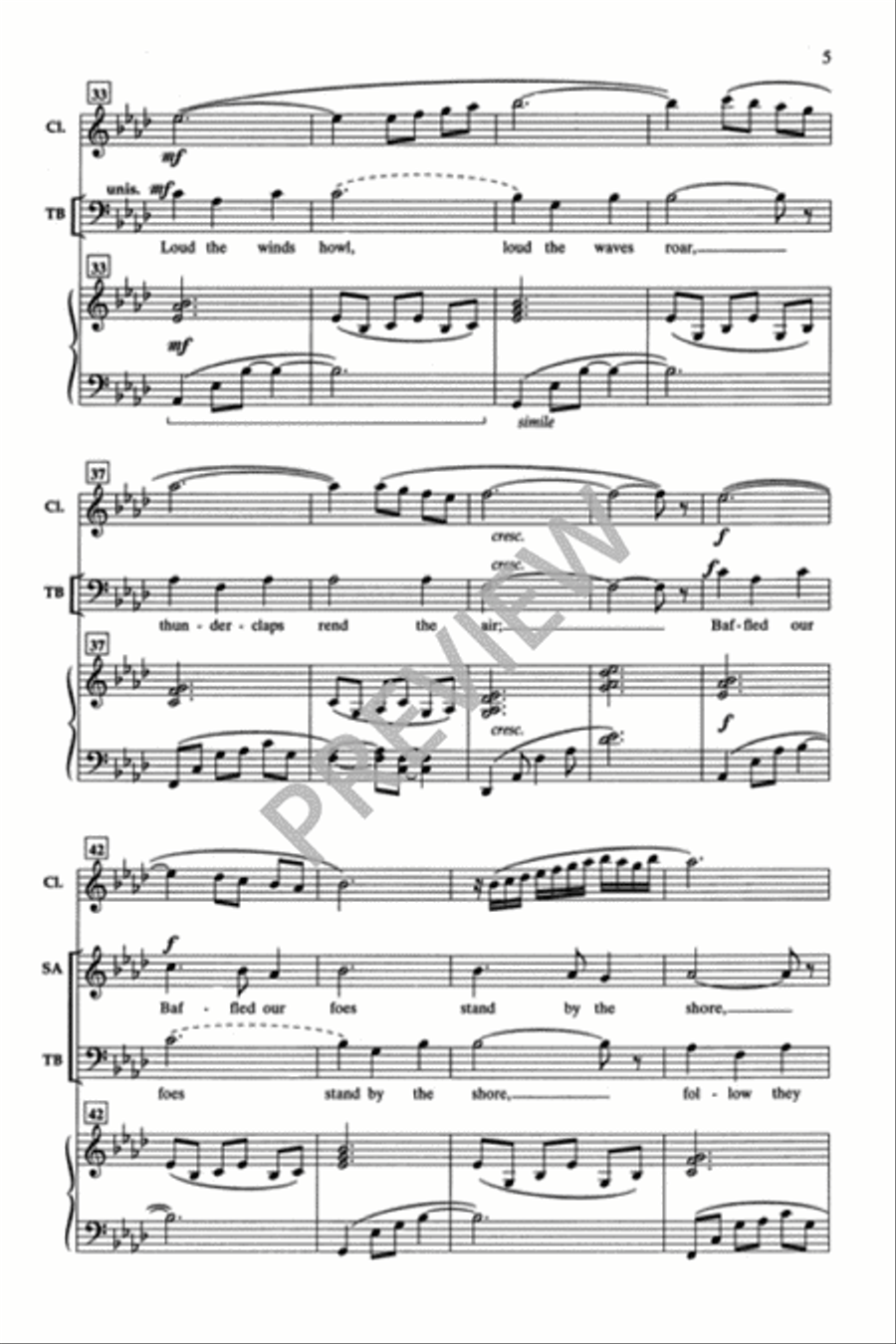 Over the Sea to Skye 4-Part scores gallery preview page 6