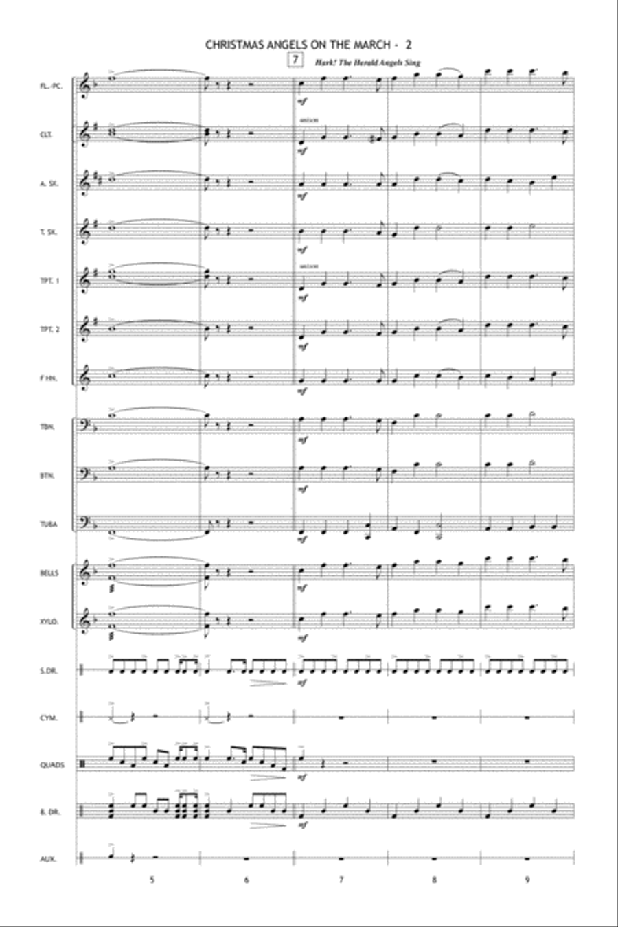 Christmas Angels on the March Marching Band scores gallery preview page 3