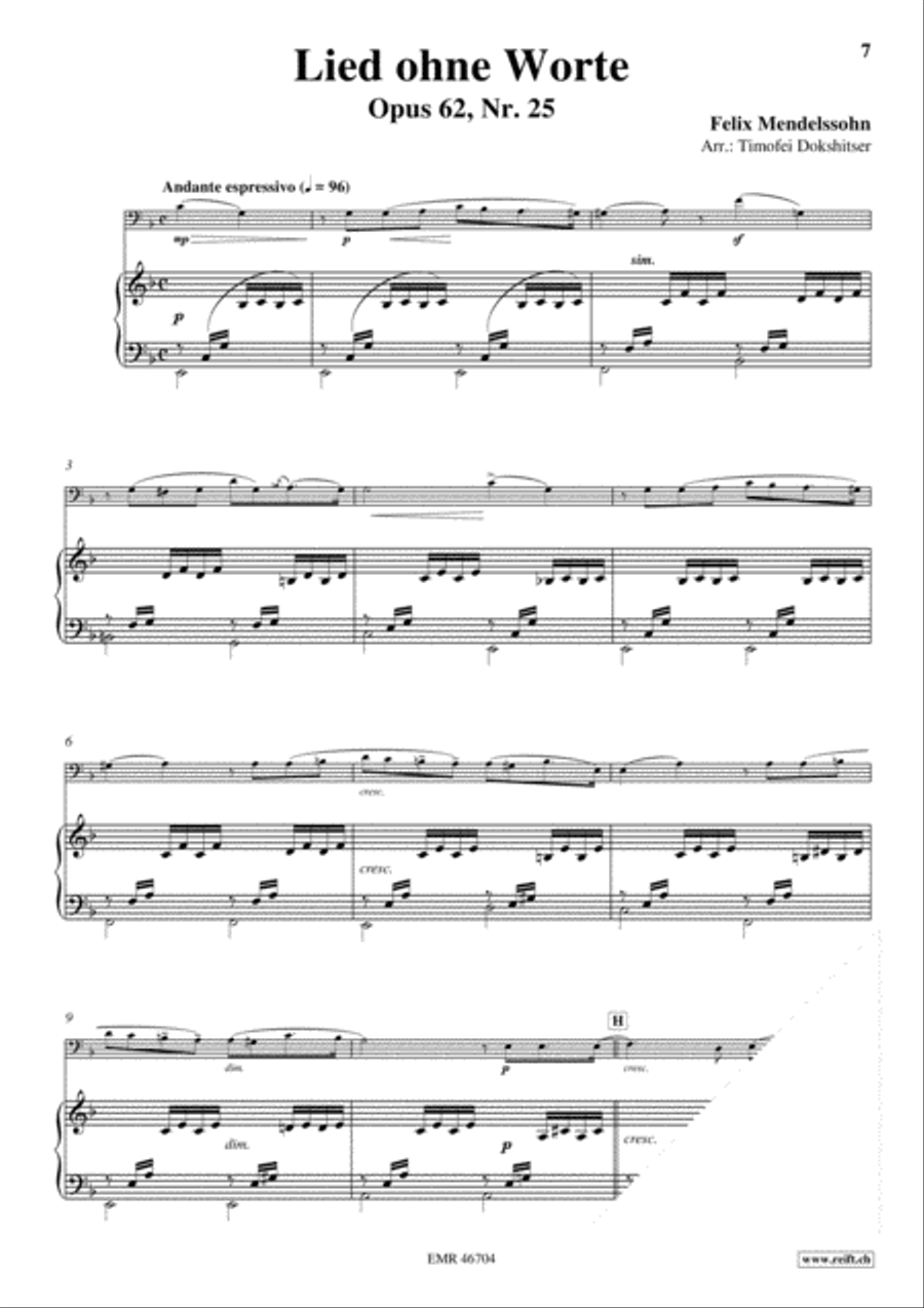 3 Lieder ohne Worte 3 Lieder ohne Worte Bassoon Solo scores gallery preview page 5
