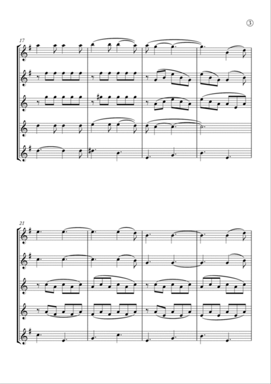 Hallelujah Hallelujah Saxophone Quintet scores gallery preview page 3