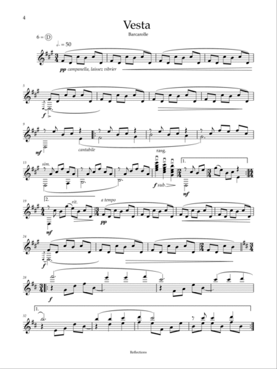 Reflections: Ten Solos for Guitar Acoustic Guitar scores gallery preview page 4