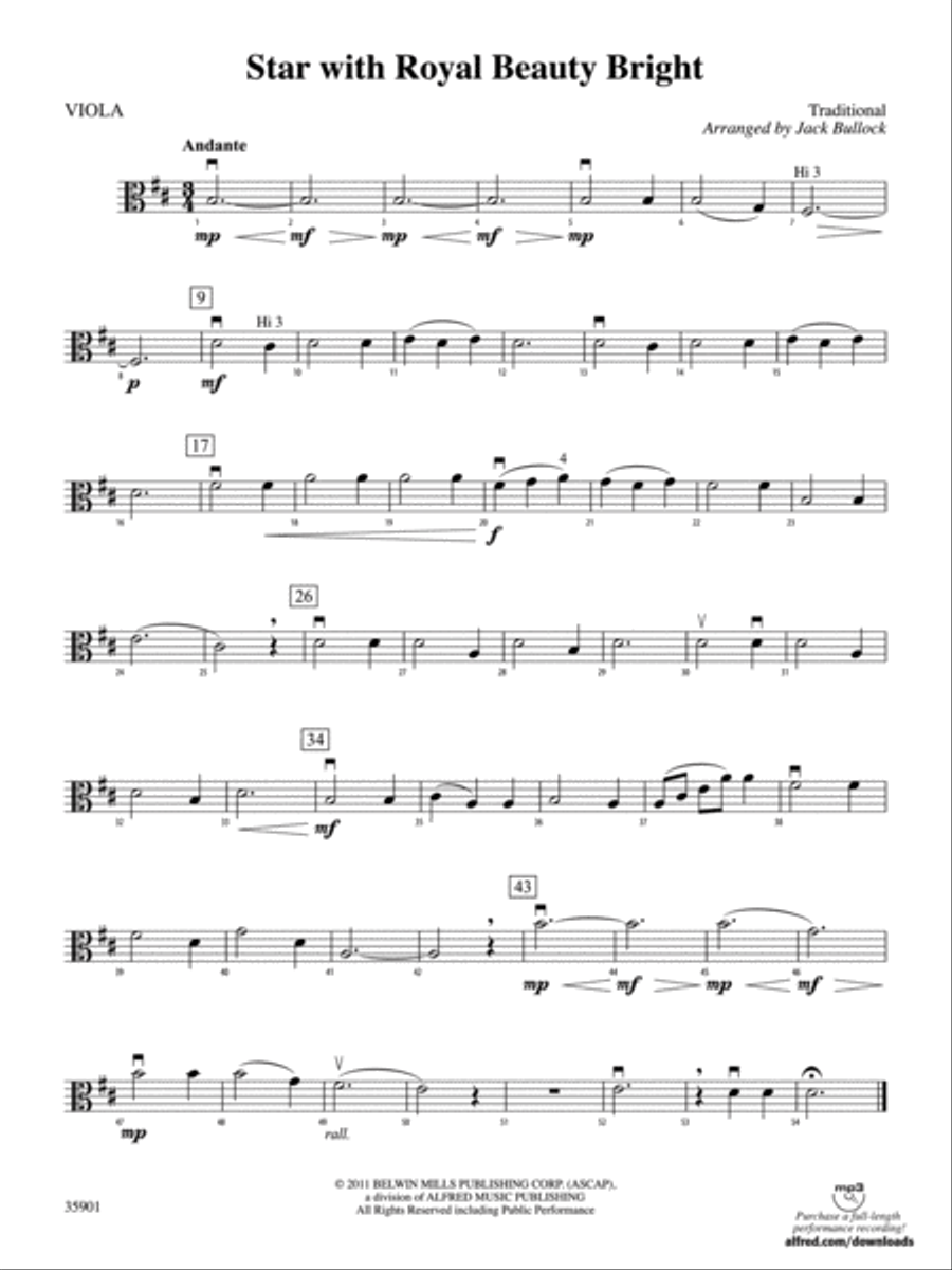 Star with Royal Beauty Bright: Viola String Orchestra scores gallery preview page 1