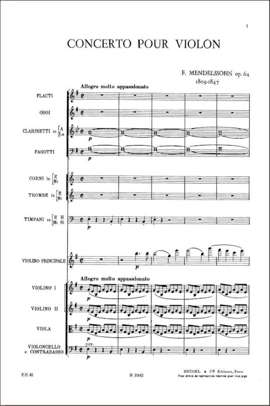 Concerto Violon Op64 Mi Mineur Orchestra scores gallery preview page 2