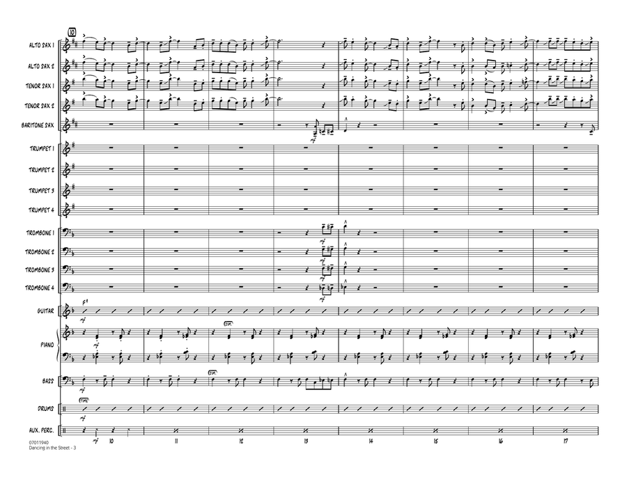 Dancing In The Street - Full Score Jazz Ensemble scores gallery preview page 3