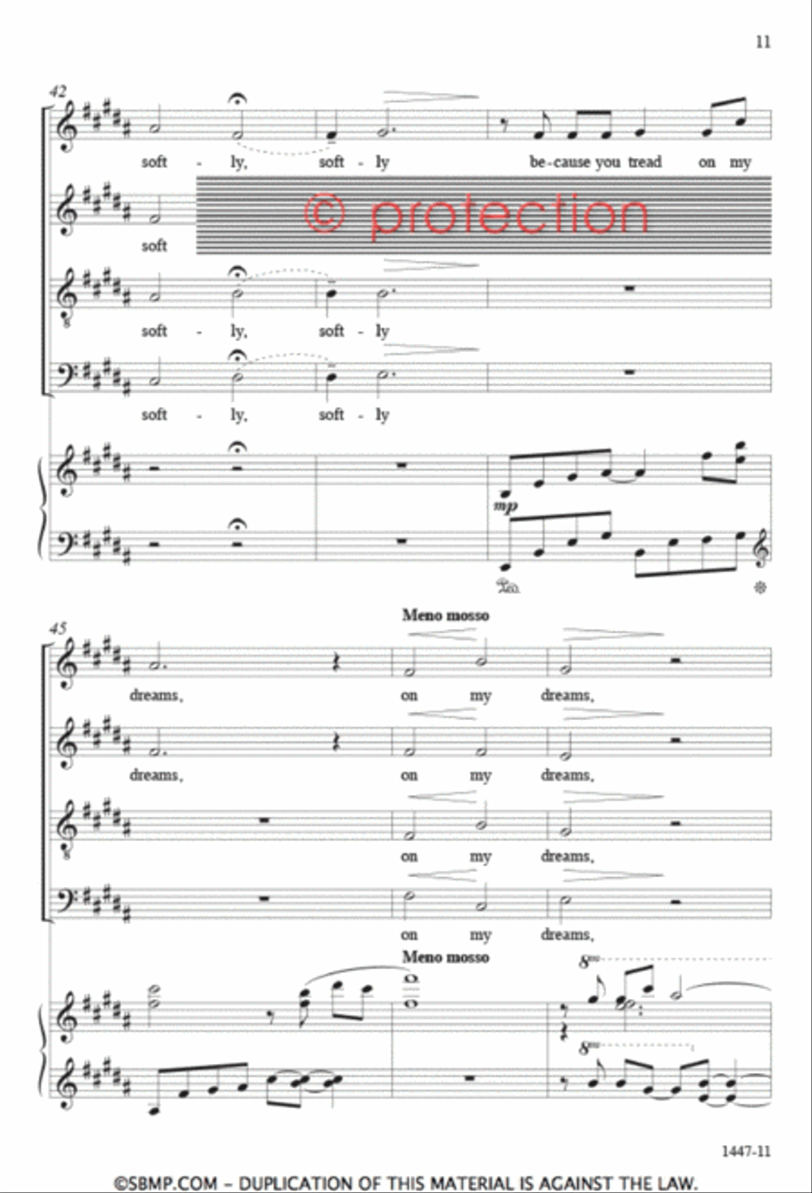 Tread Softly - SATB Octavo 4-Part scores gallery preview page 10