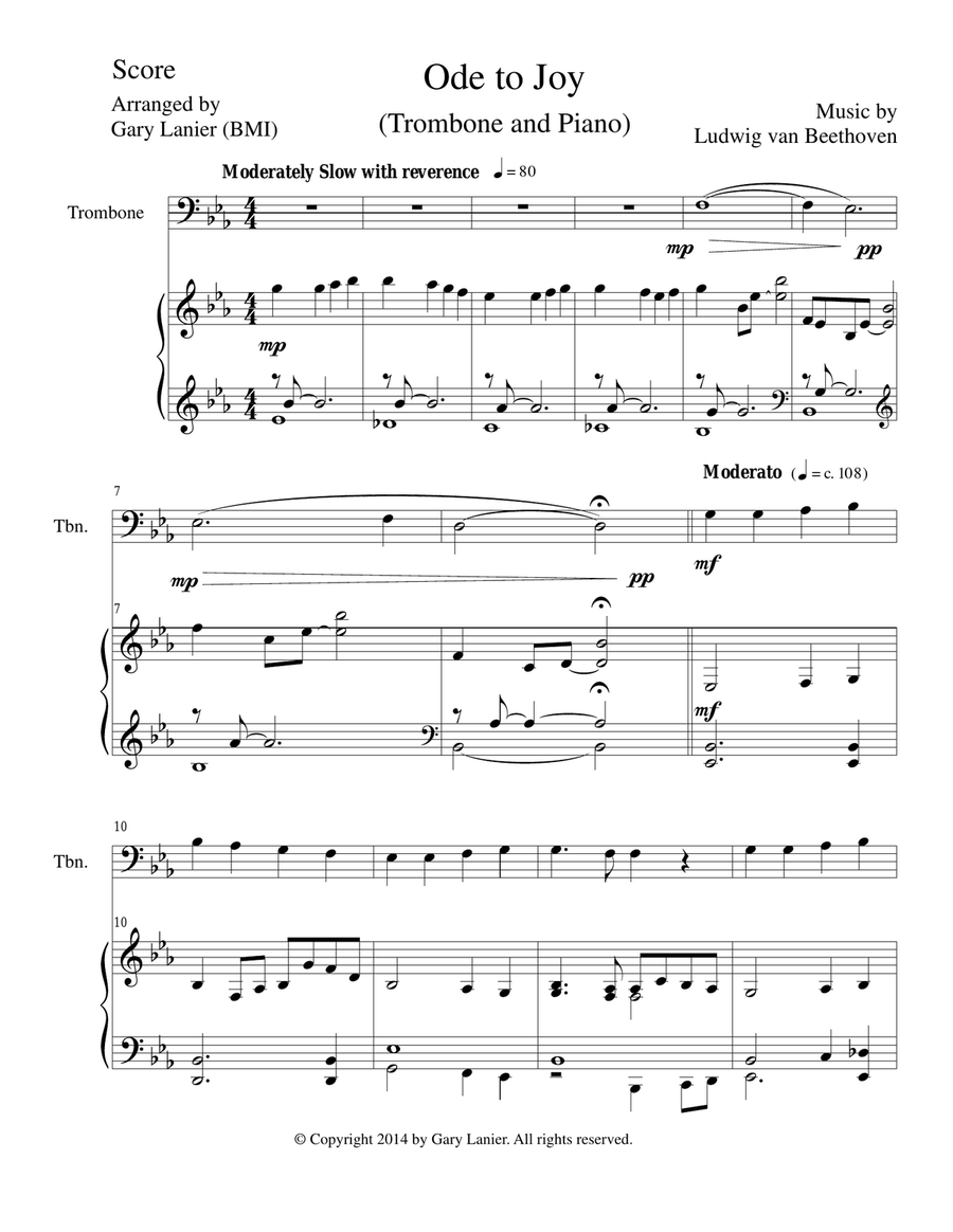 GREAT HYMNS Set 1 & 2 (Duets - Trombone and Piano with Parts) Trombone Duet scores gallery preview page 3