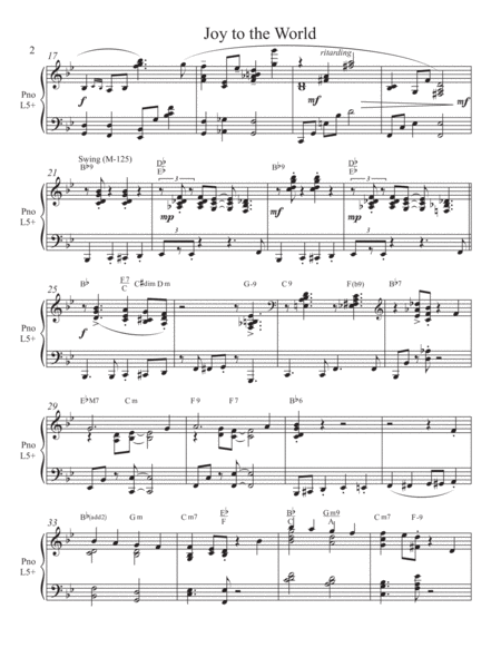 Joy to the World-v3 (2 for 1 PIANO Standalone Arr's) - Jazz image number null