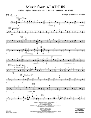 Book cover for Music from Aladdin (arr. Johnnie Vinson) - Pt.5 - String/Electric Bass