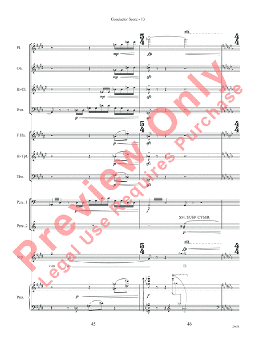 Three Spanish Songs (for Soprano and Wind Ensemble) Concert Band scores gallery preview page 18